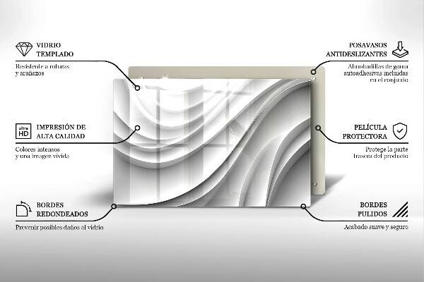 Steklena podloga za rezanje Geometrijske črte