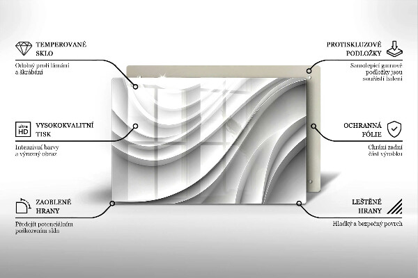 Steklena podloga za rezanje Geometrijske črte