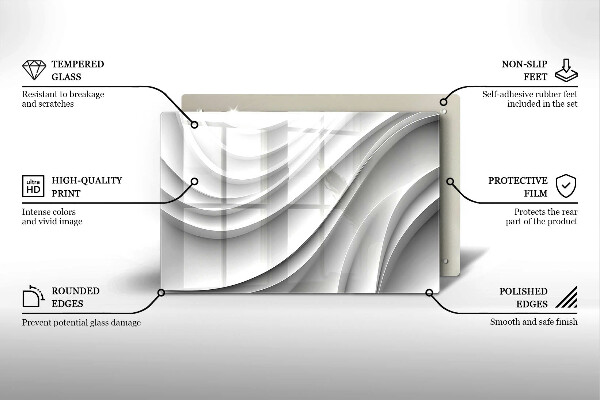Steklena podloga za rezanje Geometrijske črte