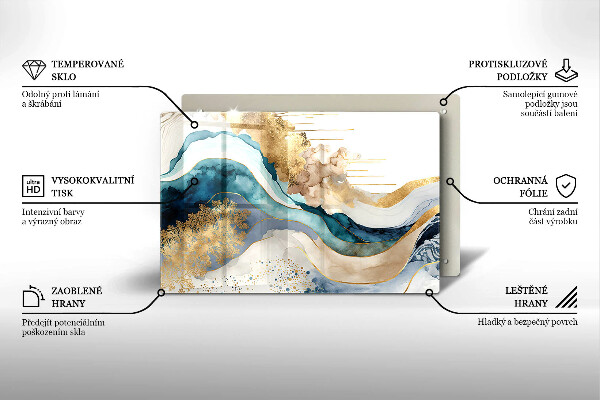 Steklena podloga za rezanje Barvit marmor