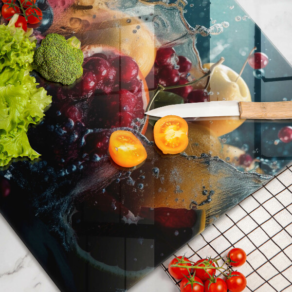 Steklena podloga za rezanje Sadje v vodi