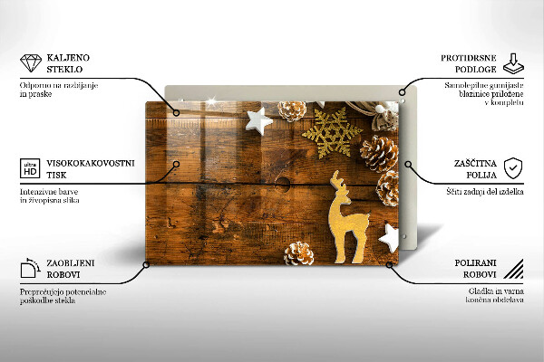 Steklena podloga za rezanje božični okraski