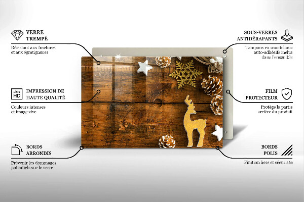 Steklena podloga za rezanje božični okraski