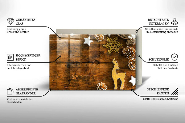 Steklena podloga za rezanje božični okraski