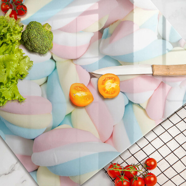 Steklena podloga za rezanje Pisani marshmallows