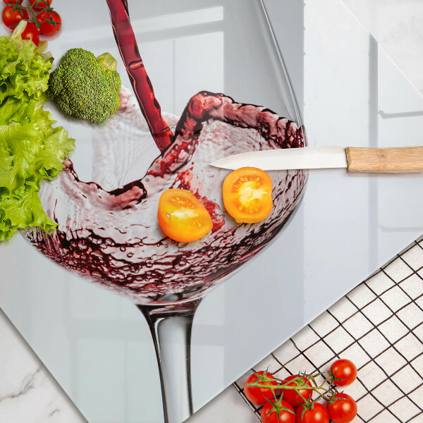 Steklena podloga za rezanje rdeče vino