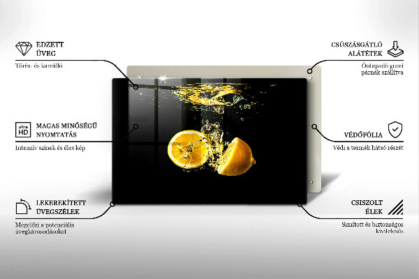 Steklena podloga za rezanje Sočno sadje limone