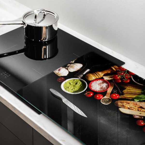 Steklena podloga za rezanje Italijanske sestavine in začimbe