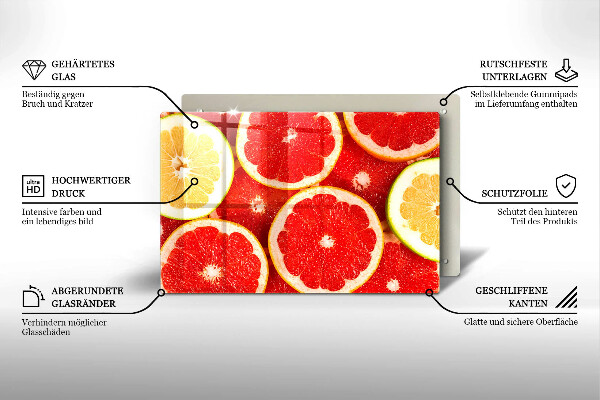 Steklena podloga za rezanje Rezine grenivke