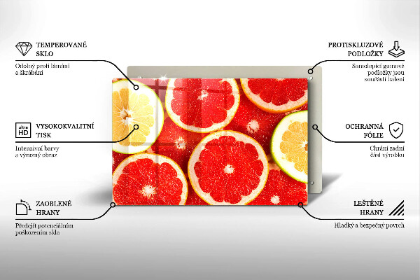 Steklena podloga za rezanje Rezine grenivke