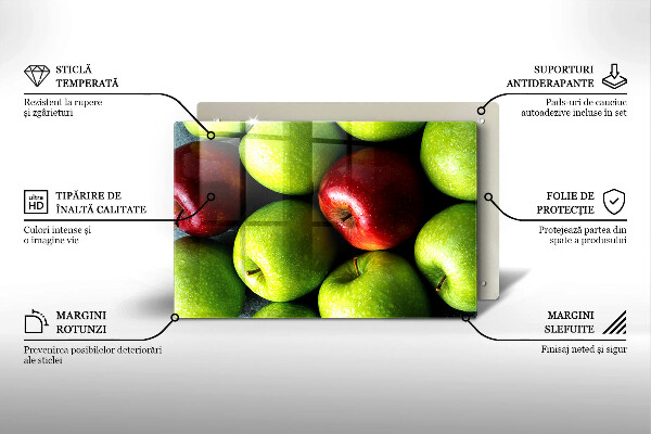 Steklena podloga za rezanje Sočna jabolka