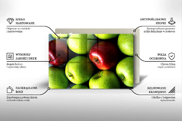 Steklena podloga za rezanje Sočna jabolka