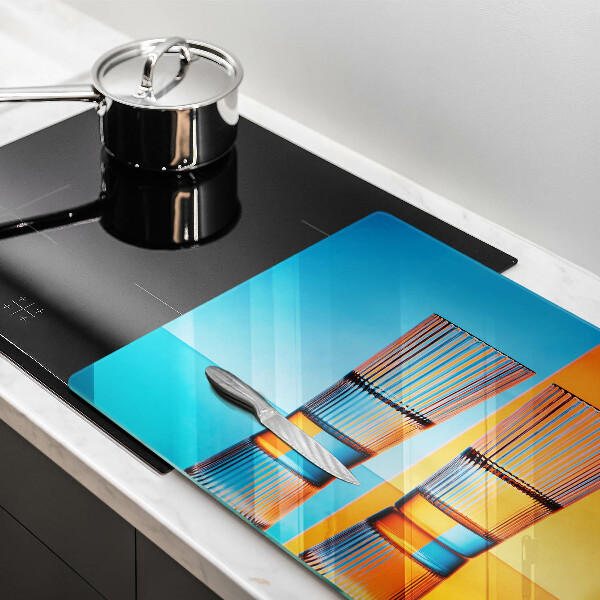 Steklena podloga za rezanje Dva kozarca vode