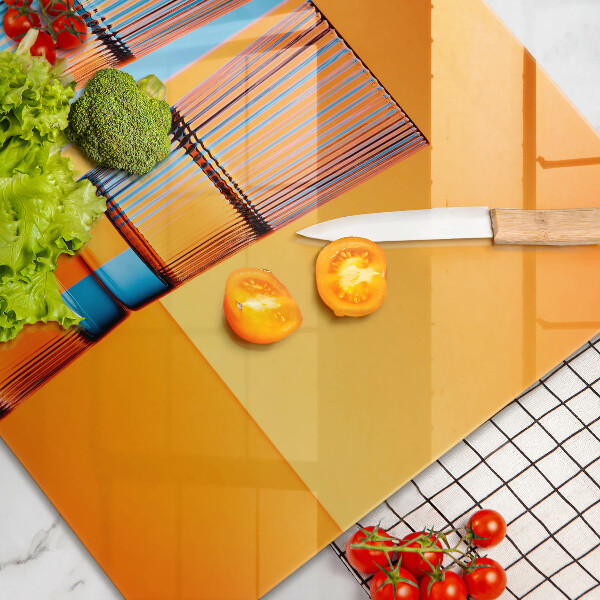 Steklena podloga za rezanje Dva kozarca vode