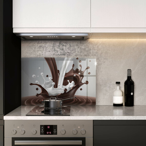 Steklena podloga za rezanje Mleko in čokolada