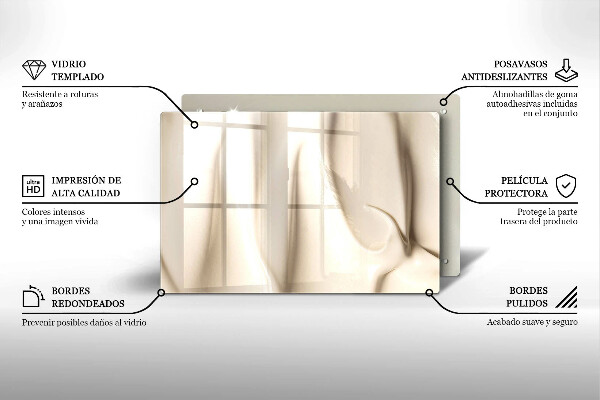 Steklena podloga za rezanje Kremni sladoled