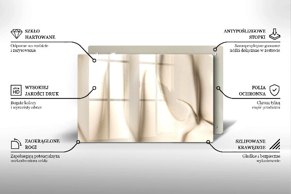 Steklena podloga za rezanje Kremni sladoled
