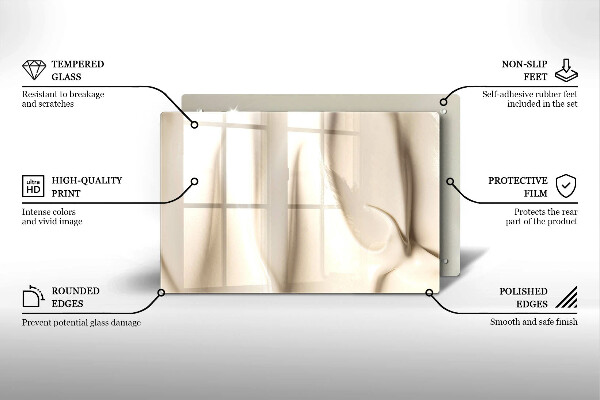 Steklena podloga za rezanje Kremni sladoled