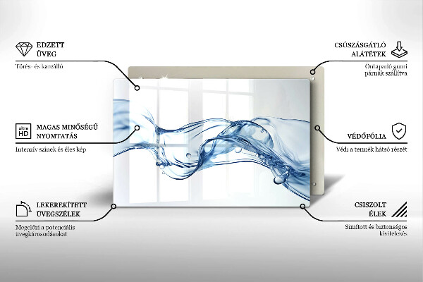 Steklena podloga za rezanje Kristalna voda