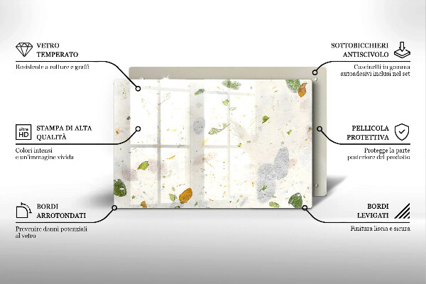 Steklena podloga za rezanje Padajoče listje