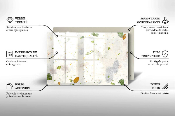 Steklena podloga za rezanje Padajoče listje