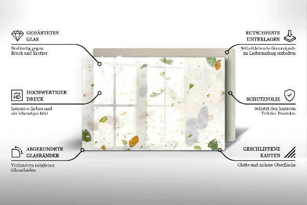 Steklena podloga za rezanje Padajoče listje