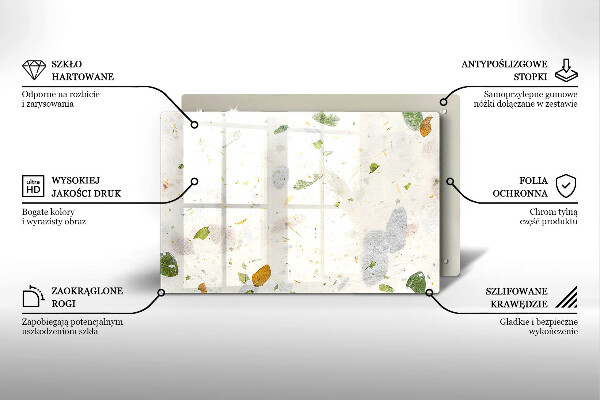Steklena podloga za rezanje Padajoče listje