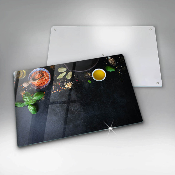 Steklena podloga za rezanje Sklede z začimbami