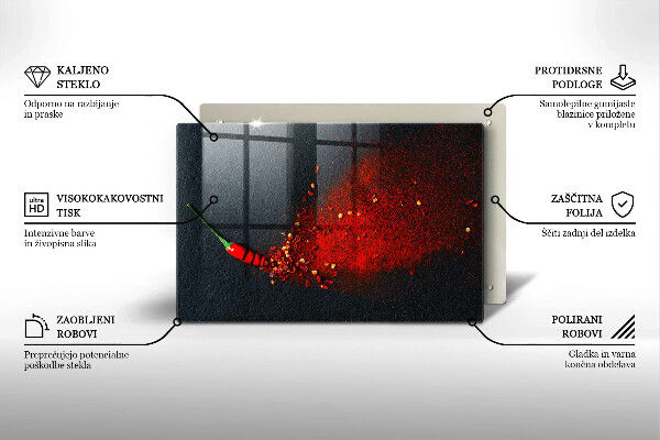 Steklena podloga za rezanje Čili poper