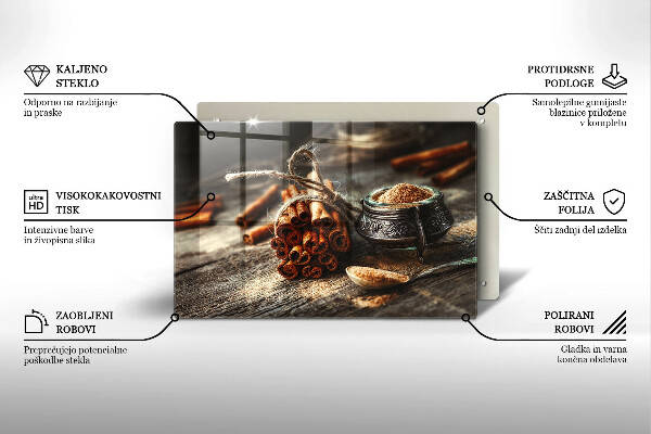 Steklena podloga za rezanje Vaniljev strok