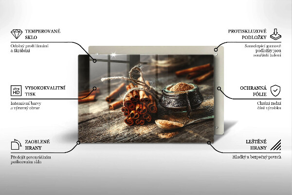 Steklena podloga za rezanje Vaniljev strok