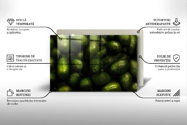 Steklena podloga za rezanje Sadje avokada