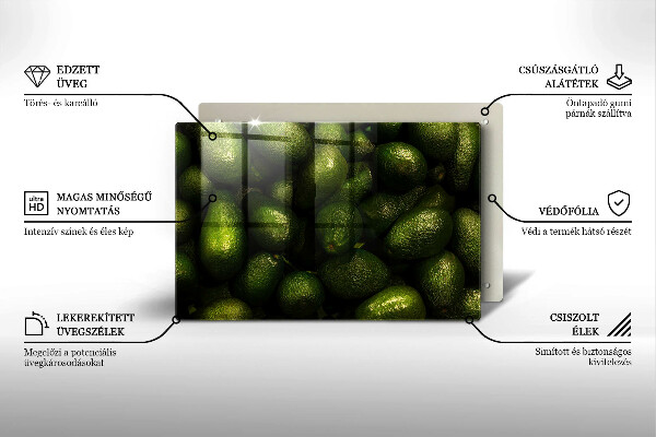 Steklena podloga za rezanje Sadje avokada