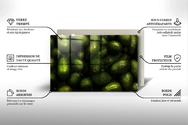 Steklena podloga za rezanje Sadje avokada