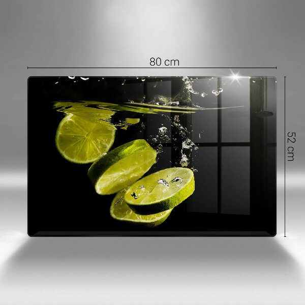 Steklena podloga za rezanje Limete v vodi