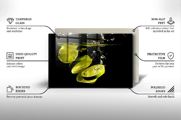 Steklena podloga za rezanje Limete v vodi