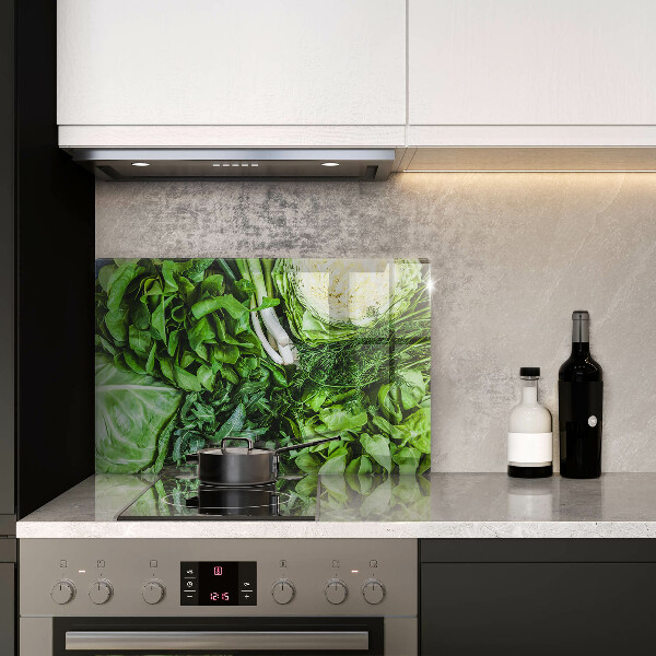 Steklena podloga za rezanje Zelena zelenjava