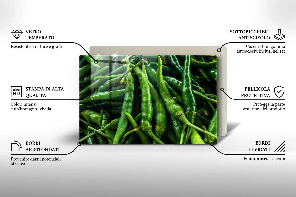Steklena podloga za rezanje Grahovi stroki