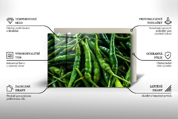 Steklena podloga za rezanje Grahovi stroki