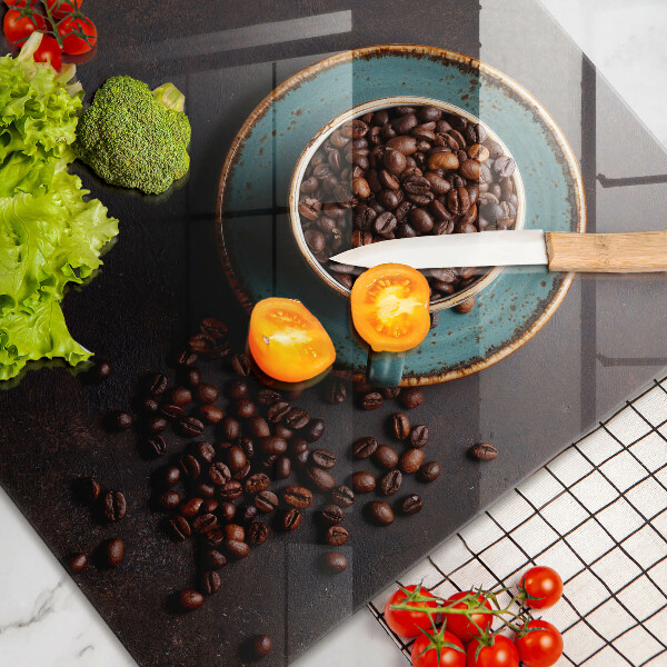 Steklena podloga za rezanje Skodelica kavnih zrn