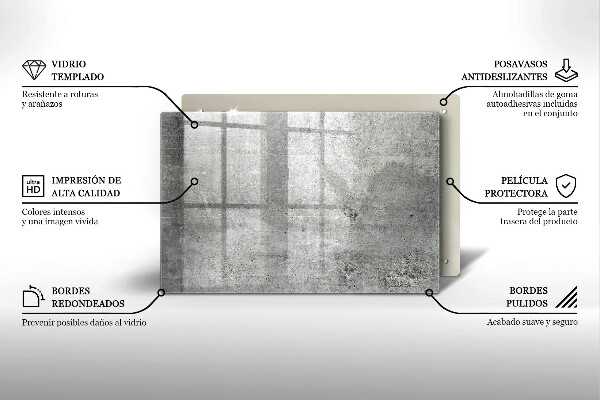 Steklena podloga za rezanje Tekstura betona