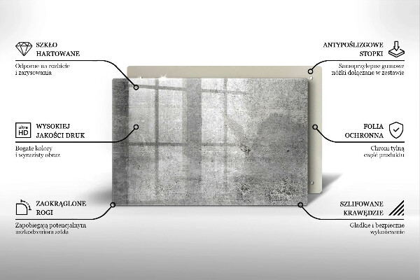 Steklena podloga za rezanje Tekstura betona