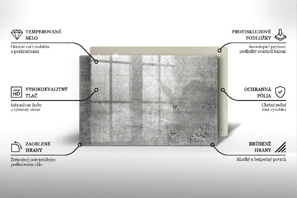Steklena podloga za rezanje Tekstura betona