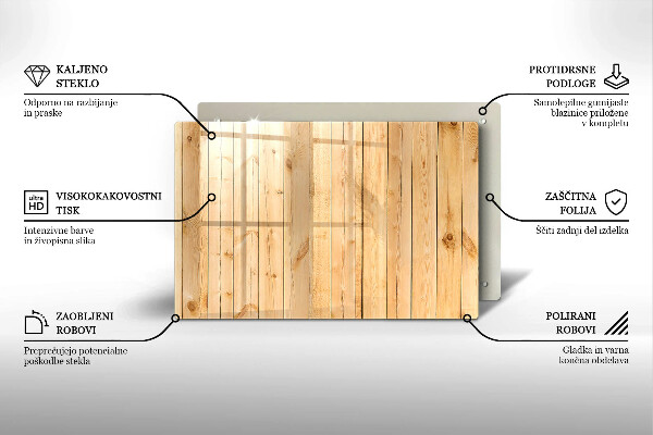 Steklena podloga za rezanje Občutljive lesene deske