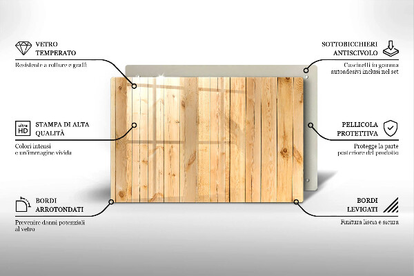 Steklena podloga za rezanje Občutljive lesene deske