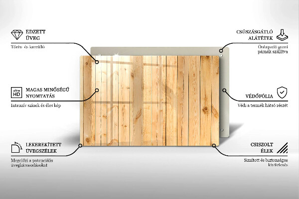 Steklena podloga za rezanje Občutljive lesene deske