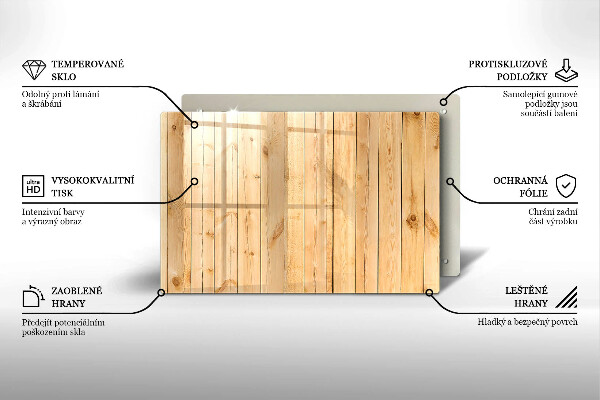 Steklena podloga za rezanje Občutljive lesene deske