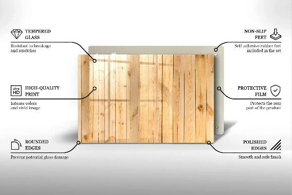 Steklena podloga za rezanje Občutljive lesene deske