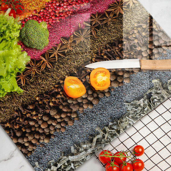 Steklena podloga za rezanje Pisane začimbe