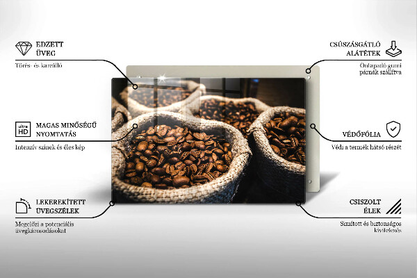 Steklena podloga za rezanje Vrečke kavnih zrn